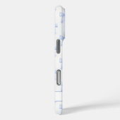 Coques Case-Mate iPhone Nœuds Coquette Bleus Monogrammes Rayés (Verso / Droite)
