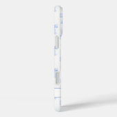 Coques Case-Mate iPhone Nœuds Coquette Bleus Monogrammes Rayés (Verso / Droite)