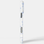 Coques Case-Mate iPhone Nœuds Coquette Bleus Monogrammes Rayés (Verso / Droite)