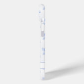 Coques Case-Mate iPhone Nœuds Coquette Bleus Monogrammes Rayés (Verso / Gauche)