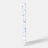 Coques Case-Mate iPhone Nœuds Coquette Bleus Monogrammes Rayés (Verso / Gauche)
