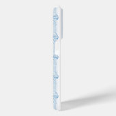 Coques Case-Mate iPhone Nœuds Coquette Bleus sur Monogramme à Rayures (Verso / Droite)