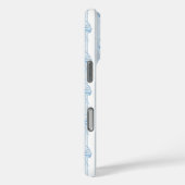 Coques Case-Mate iPhone Nœuds Coquette Bleus sur Monogramme à Rayures (Verso / Droite)