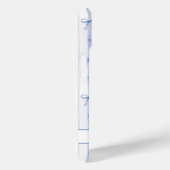 Coques Case-Mate iPhone Nœuds Coquette Rayés Bleu Élégants Monogrammés (Verso / Droite)