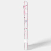 Coques Case-Mate iPhone Nœuds Coquette Rayés Rose Élégants Monogrammés (Verso / Gauche)