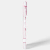 Coques Case-Mate iPhone Nœuds Coquette Rayés Rose Élégants Monogrammés (Verso / Droite)