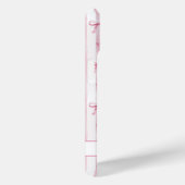 Coques Case-Mate iPhone Nœuds Coquette Rayés Rose Élégants Monogrammés (Verso / Droite)