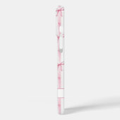Coques Case-Mate iPhone Nœuds Coquette Rayés Rose Élégants Monogrammés (Verso / Gauche)