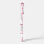 Coques Case-Mate iPhone Nœuds Coquette Rayés Rose Élégants Monogrammés (Verso / Droite)