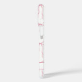 Coques Case-Mate iPhone Nœuds Coquette Rose Monogrammés (Verso / Gauche)