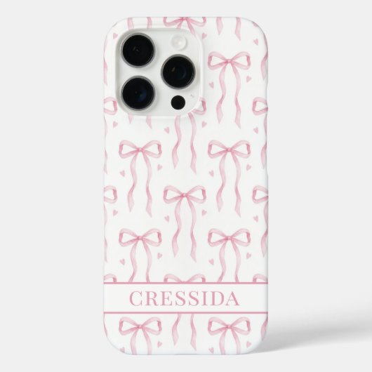 Coques Case-Mate iPhone Nœuds Coquette Rose Monogrammés (Verso)