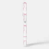 Coques Case-Mate iPhone Nœuds Coquette Rose Monogrammés (Verso / Gauche)
