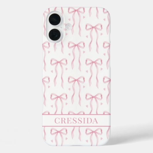Coques Case-Mate iPhone Nœuds Coquette Rose Monogrammés (Verso)
