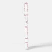 Coques Case-Mate iPhone Nœuds Coquette Rose Monogrammés (Verso / Gauche)