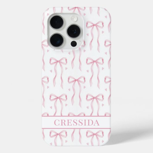 Coques Case-Mate iPhone Nœuds Coquette Rose Monogrammés (Verso)