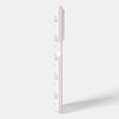 Coques Case-Mate iPhone Nœuds Coquette Rose sur Monogramme à Rayures (Verso / Droite)
