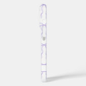 Coques Case-Mate iPhone Nœuds Coquette Violets Monogrammés (Verso / Gauche)