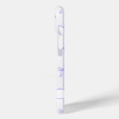 Coques Case-Mate iPhone Nœuds Coquette Violets Monogrammes Rayés (Verso / Gauche)