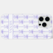Coques Case-Mate iPhone Nœuds Coquette Violets Monogrammes Rayés (Verso (horizontal))