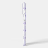 Coques Case-Mate iPhone Nœuds Coquette Violets sur Monogramme à Rayures (Verso / Gauche)