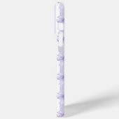 Coques Case-Mate iPhone Nœuds Coquette Violets sur Monogramme à Rayures (Verso / Gauche)