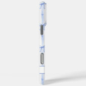 Coques Case-Mate iPhone Nœuds Coquettes Rayés Bleus Élégants Monogrammés (Verso / Droite)