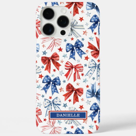 Coques Case-Mate iPhone Nœuds de Coquette Patriotique Monogrammés (Verso)