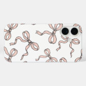 Coques Case-Mate iPhone Nœuds de ruban rose à la mode mignons contourné en (Verso (horizontal))