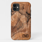 Coques Case-Mate iPhone Noeuds en bois monogrammes (Dos)
