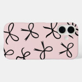 Coques Case-Mate iPhone Nœuds Noirs Mignons et Tendance Rose (Verso (horizontal))