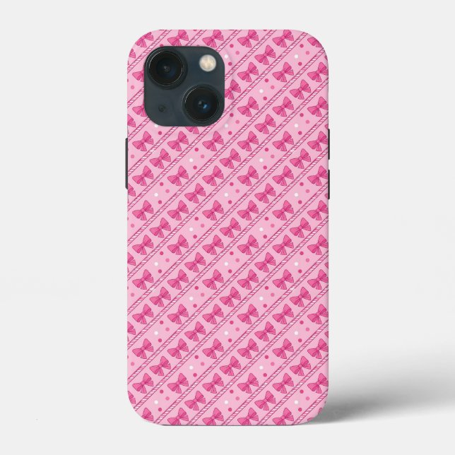 Coques Case-Mate iPhone Nœuds Rose Géométriques Petits Points Coquette (Verso)