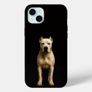 Coque iPhone 15 Mini Noir 4 Luxe, Bold Dogo Argentino iPhone 15 Plus