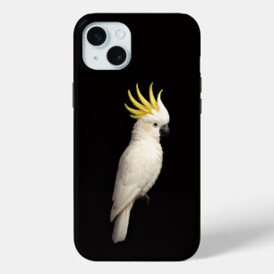 Coque iPhone 15 Mini Noir 4 Luxe, Cacatoès à crête