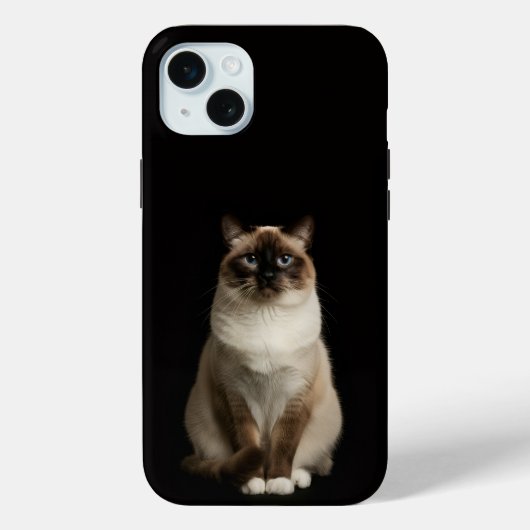 Coques Case-Mate iPhone Noir 4 Luxe, Chat Birman iPhone 15 Plus (Verso)