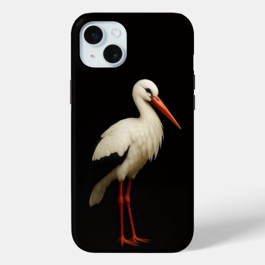 Coques Case-Mate iPhone Noir 4 Luxe, Cigogne Élégante iphone 15 Plus (Verso)