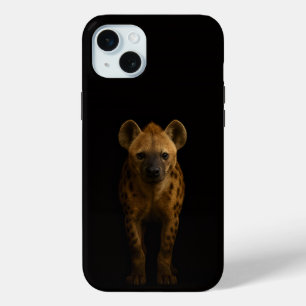 Coque iPhone 15 Mini Noir 4 Luxe, Hyène Tachetée Sauvage iPhone 15 Plus