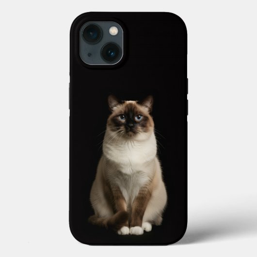 Coques Case-Mate iPhone Noir 4 Luxe iPhone 13, Chat Birman (Verso)