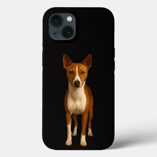 Coques Case-Mate iPhone Noir 4 Luxe iPhone 13, Chien Basenji Classeux (Verso)