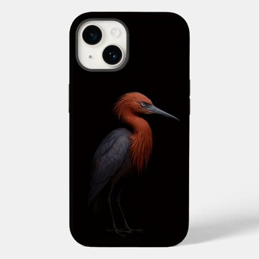 Coques Case-Mate iPhone Noir 4 Luxe iPhone 14 Mate, Aigrette roussâtre (Verso)
