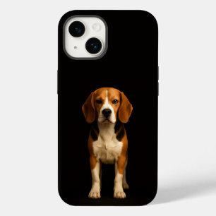 Coque Pour iPhone 14 Noir 4 Luxe iPhone 14 Mate, Beagle Gentil