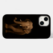 Coques Case-Mate iPhone Noir 4 Luxe iPhone 14 Mate, Éléphant d'Inde (Verso (horizontal))