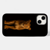 Coques Case-Mate iPhone Noir 4 Luxe iPhone 14 Mate, Lionne Noble (Verso (horizontal))