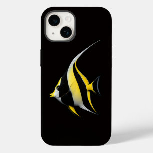 Coque Pour iPhone 14 Noir 4 Luxe iPhone 14 Mate, Poisson-ange royal