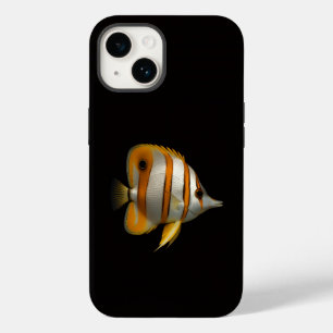 Coque Pour iPhone 14 Noir 4 Luxe iPhone 14 Mate, Poisson-papillon de ré