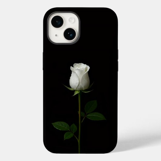 Coques Case-Mate iPhone Noir 4 Luxe iPhone 14 Mate, Rose Blanche Pure (Verso)