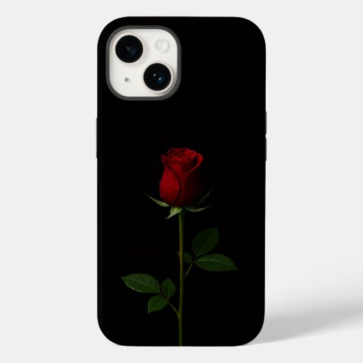 Coques Case-Mate iPhone Noir 4 Luxe iPhone 14 Mate, Rose Rouge Velours (Verso)