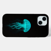 Coques Case-Mate iPhone Noir 4 Luxe iPhone 15 Mate, Méduse Verte (Verso (horizontal))