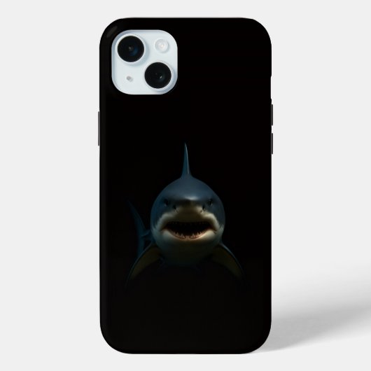 Coques Case-Mate iPhone Noir 4 Luxe iPhone 15 Plus, Grand Requin Blanc (Verso)