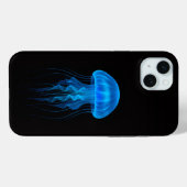 Coques Case-Mate iPhone Noir 4 Luxe iPhone 15 Plus, Méduse Bleu Néon (Verso (horizontal))