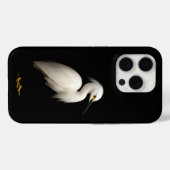 Coques Case-Mate iPhone Noir 4 Luxe iPhone 15 Pro Mate Aigrette neigeuse (Verso (horizontal))